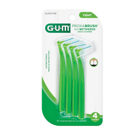 GUM Proxabrush Go-Betweens - Angled- Interdental Brushes - Soft Bristled Dental Picks for Plaque Removal Health - Safe for Braces & Dental Devices...