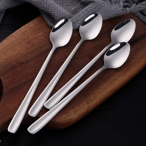 Buyer Star Long Handle Iced Tea Spoons Set of 6, 8 inch 18/10 Coffee Spoon Sets for Mixing, Cocktail Stirring, Tea, Coffee, Milkshake, Cold Drink...