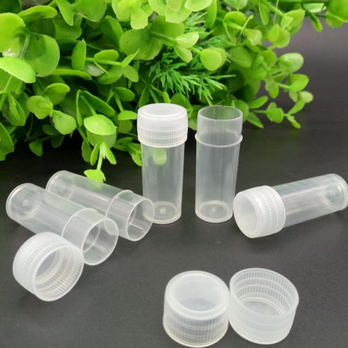EORTA 50 Pcs 5 ML Plastic Refillable Bottles with Caps Portable Refillable Tube Vials Mini Empty Container for Pills, Crafts, Beads, Salt, Candy S...