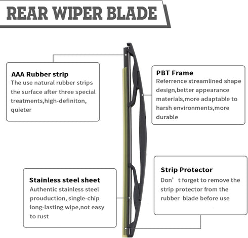 Rear Wiper Arm Blade Nut Set Replacement for Buick Enclave 2008-2017, Rear Wiper Cover Accessories Assembly, Wiper Cap Set for Back Windshield Win...