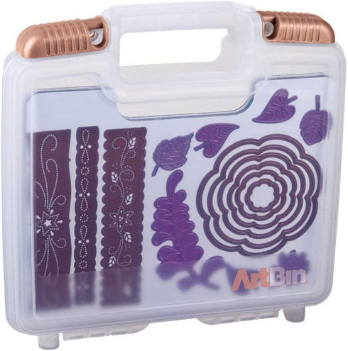 ArtBin 6978AB Magnetic Die Storage Case with 3 Magnetic Die Sheets, Portable Paper Craft & Die Organizer with Handle, Translucent...