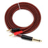 6.35mm TS to Banana Plug Speaker Audio Cable,Gold-plated 1/4 TS Speaker Wire Cord to Dual 4mm Banana Plugs Audio Cable OFC HiFi Speaker Wire for D...