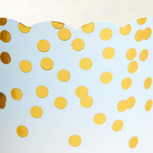 Sparkle and Bash 50 Pack Blue and Gold Polka Dot Cupcake Liners Wrappers, Muffin Paper Baking Cup for Wedding & Birthday...
