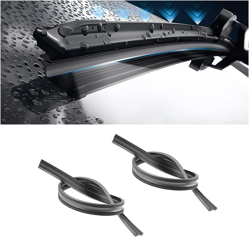 4 Pieces Windshield Wiper Blades Refills, DIY Adjustable Car Windscreen Wiper Rubber Strips, Frameless Window Boneless Insert Silicone Strips, Aut...