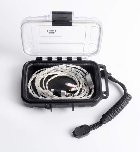 OKCSC IP68 Waterproof Portable Protective Hard Case Headsets Earphones Cables Adapter Box 3mm PE Shockproof lining All Weather for Running Camping...