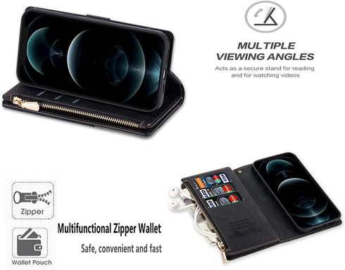 ZCDAYE Case for iPhone SE 2022 5G/iPhone SE 2020/iPhone 7/iPhone 8, Zipper PU Leather (with Wristlet) Phone Case for iPhone SE 2022(SE3)/iPhone SE...