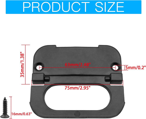 3 inch Flush Pull Ring Handles Hidden Recessed Furniture Grip, Metal Black Flush Ring Sliding Pull Handle with Screws for Cabinet Drawers Cupboard...