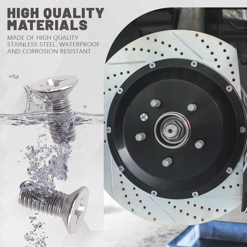 8pcs Stainless Steel Brake Disc Rotor Screws, Car Brake Disc Rotor Screws, 93600-06014-0H Disc Brake Caliper Tool Set for Front and Rear Compatibl...