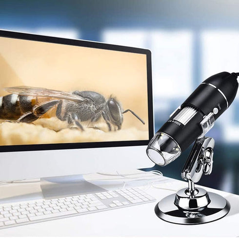 USB Digital Microscope 1600x 8 LED Magnification Endoscope Camera with Metal Stand Compatible with Windows, Android and Mac...