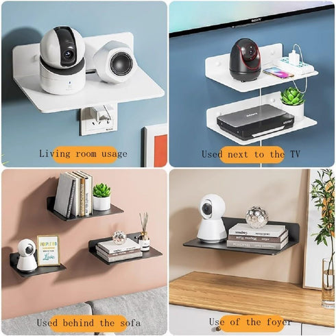 Floating TV Shelf Projector Shelf,Wall Mount TV Shelf - Holds up to DVD Component Shelf - Perfect for Projector, WiFi Router, Game Console and Cab...