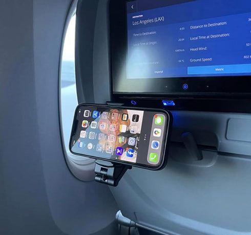 Airplane Phone Holder Travel Essentials Accessories Cruise car Mount Cell Stand air Plane Table seat Desk Flight Vacation Size Golf cart Universal...