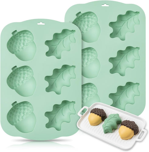 Silicone Cake Baking Pan, 2 Pack Pinecone Leaf Chocolate Mold DIY for Cake Muffin Ice Decoration 2Pcs/6-Cavity...