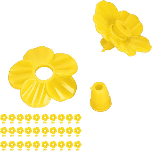 Bird Feeder Replacement Flowers, 30 Sets of Hummingbird Feed Flowers, Unique Shape, Home Decor yellow...