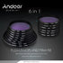 Andoer 55mm UV+CPL+FLD+ND(ND2 ND4 ND8) Filter Kit Ultraviolet Circular-Polarizing Fluorescent Neutral Density Filter for Nikon Canon Sony Pentax D...