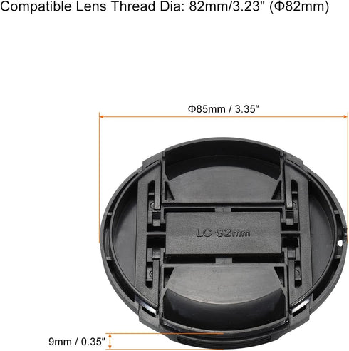 PATIKIL Camera Lens Cap, 4 Pack Center Pinch Front Lens Cover with Cap String/Microfiber Cleaning Cloth for 82mm Thread Universal DSLR Lenses for ...