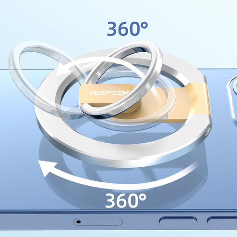 RapidX Snapo 2-in-1 Magnetic Phone Grip & Stand, Holder with Adjustable Kickstand, MagSafe Compatible with iPhone 14, 13, 12 Pro, Pro Max, Mini (G...