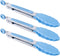 MSY BIGSUNNY Kitchen Food Tongs - 7" Mini Silicone Serving Tongs - Set of 3 (Blue)...