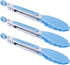 MSY BIGSUNNY Kitchen Food Tongs - 7" Mini Silicone Serving Tongs - Set of 3 (Blue)...