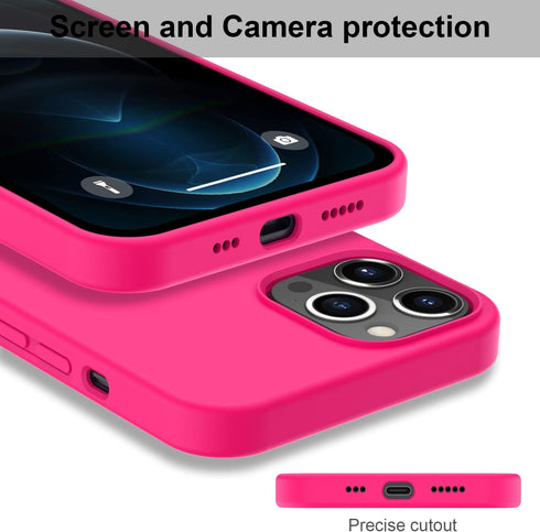 DEENAKIN Compatible with iPhone 12 Pro Max Case with Screen Protector,Soft Silicone Gel Rubber Bumper Cover,Slim Fit Shockproof Protective Phone C...