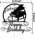 Piano Happy Birthday Cake Topper Musical Music Notes Cake Decoration Music Lover Themed Birthday Party Supplies Musician Cake Pick Black Glitter...