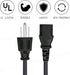 3 Prong Power Cord Replacement for for Viewsonic PJ452 PJD5155 VX2452MH N1930W VA2759-SMH VA2033-LED DiamaniDuo Optiquest Q9 Projector Monitor Pow...