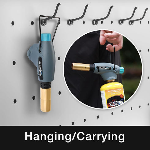 BLUEFIRE Handy Cyclone Torch Head Portable Brass Gas Torch Trigger Start Self-Ignition Nozzle Torch Fuel by MAPP MAP PRO Propane Gas Cylinder for ...