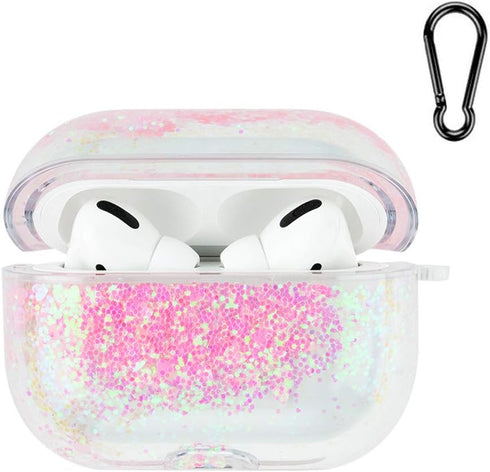 SGVAHY Case for Airpods Pro Case Cover with Keychain Cute Airpod Pro Case Kawaii Bling Glitter Quicksand Clear Airpods Pro Wireless Charging Case ...