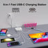 100W GaN USB C Fast Charger Block Compact 6 Port GaN Charging Station HUB Brick Portable Wall PD Charger Power Adapter for iPhone 15 14 13 12 Pro ...