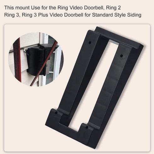 Video Doorbell Vinyl Siding Mounting/Adapter Angle Adjustment Plate W/Hardware, for Ring 2, Ring 3, Ring 3 Plus Video Doorbell fit Standard Style ...