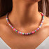Heishi Surfer Choker Rainbow Beaded Choker Necklace Boho Disc Vinyl Necklaces Puka Personalized Beach Summer Collar Jewelry for Women...