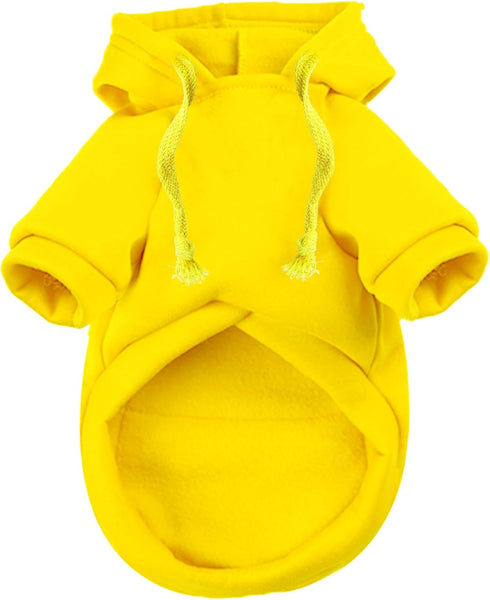 Jecikelon Pet Dog Cold Weather Coat with Pocket Winter Dog Hoodie Warm Puppy Clothes for Small Dogs Chihuahua Clothing (Small, Y02-Yellow)...