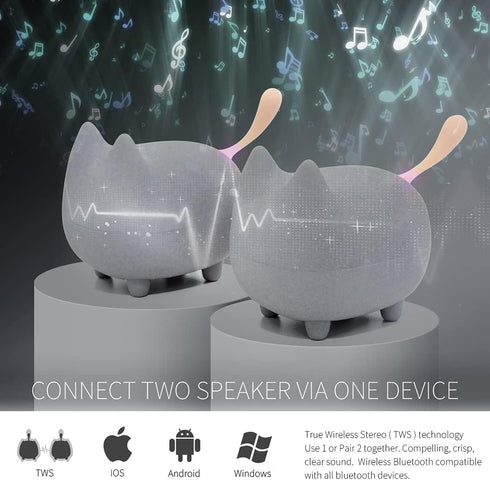 2Pack TWS Portable Bluetooth Speakers Pair, Mini Wireless Speakers with Clarity Stereo, Built-in Mic, Super Bass, Powerful Rich Room-Filling Sound...