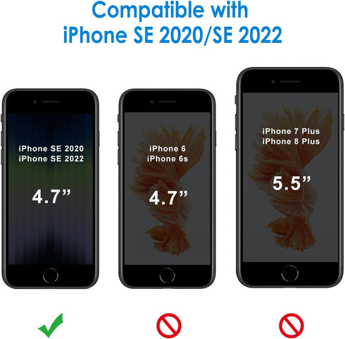 JETech Case for iPhone SE 3/2 (2022/2020 Edition), 4.7-Inch, Non-Yellowing Shockproof Phone Bumper Cover, Anti-Scratch Clear Back (Clear)...