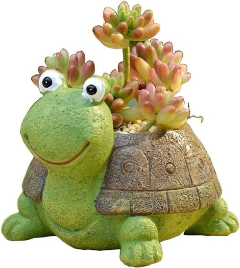 Home Decor Pot, Animal Succulent Planter Flowerpot for Home Office Desk Decoration (Green Turtle)...