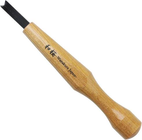 Wazakura Made in Japan Bonsai Chisel Hand V-Parting Carving Tool 0.17 in (4.5 mm) for Jin Shari Making, DIY Woodcarving Knife for Experts and Begi...