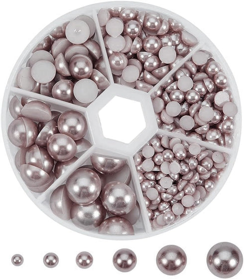 PH PandaHall 690pcs 6 Sizes Flat Pearls for Nails Flat Back Pearl Cabochon Glue on Pearls for Cup Shoes Scrapbooking Embellishment Wedding Dress P...