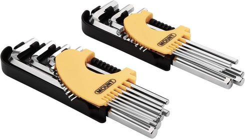 MOUNT 21PCS Long Arm Hex Key Set, Professional Allen Key Wrenches, Chrome Vanadium Alloy Steel (Cr-V), Portable Driver Tool Kit with Hinged Case f...