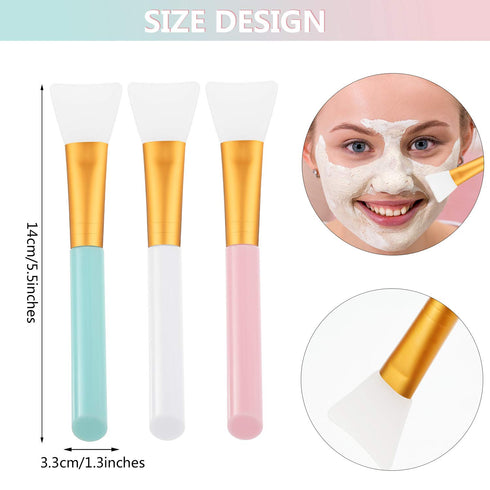 Patelai 3 Pieces Microfiber Bowtie Headbands Wash Face Spa Makeup Hair Band, 3 Pieces Face Mask Applicator Brush, 3 Pieces Silicone Face Brush Gif...