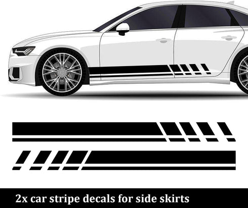 6PCS Racing Stripes for Cars - 2PCS Car Hood Decal + 2PCS Car Side Decals + 2PCS Car Mirror Stickers,Water-Resistant Stylish Car Decal Exterior Ca...