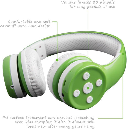 Toddler Headphones wireless, Bluetooth kid Headphones for Boys girls with 15 Hours Play time & Sharing Port, built in Mic for laptop phones comput...