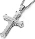 HZMAN Religion Men's Large Byzantium Stainless Steel Cubic Zirconia Cross Necklace Pendant 22 + 2 Inch Chain...