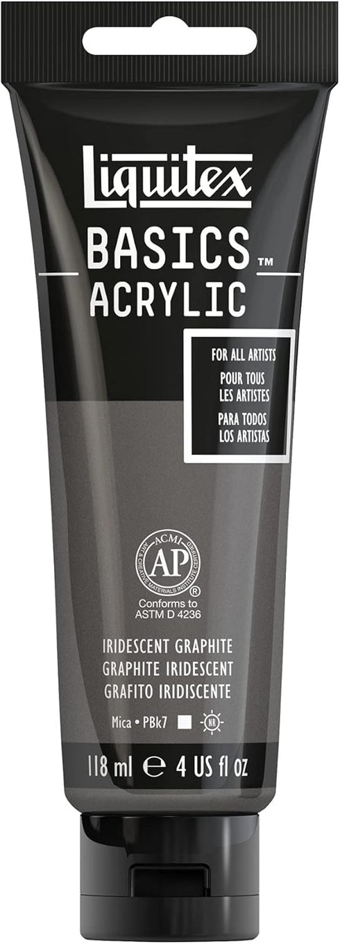 Liquitex BASICS Acrylic Paint, 118ml (4-oz) Tube, Iridescent Graphite...