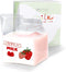 Kawaii Glass Milk Carton Cup Microwavable 12 Oz Cute Milk Cups Mini Creamer Container Strawberry Square Breakfast Mug Glass Creamer Pitcher with G...
