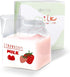 Kawaii Glass Milk Carton Cup Microwavable 12 Oz Cute Milk Cups Mini Creamer Container Strawberry Square Breakfast Mug Glass Creamer Pitcher with G...