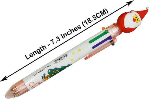 Maydahui 12PCS Christmas Multicolor Ballpoint Pen 6-in-1 Pens Retractable Priting Pen Snowman Reindeer Christmas Tree Santa Claus for Christmas Pa...