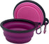 Small Collapsible Dog Bowl 12oz,2 Pack Portable and Foldable Pet Travel Bowls Collapsable Dog Water Feeding Bowls Dish with 2 Carabiners & Lids fo...