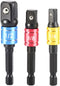 3Pcs Impact Grade Driver Sockets Drill Adapter Extension Set 1/4", 1/2", 3/8 Reducer Set Turns Power Drill Into High Speed Nut Driver Socket to Dr...