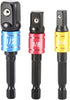 3Pcs Impact Grade Driver Sockets Drill Adapter Extension Set 1/4", 1/2", 3/8 Reducer Set Turns Power Drill Into High Speed Nut Driver Socket to Dr...