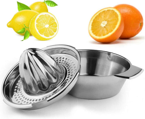 Stainless Steel Lemon Squeezer,Juicer with Bowl Container for Oranges Lemons Fruit Home Made Juice in Kitchen...