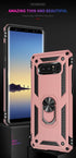 Androgate for Samsung Galaxy Note 8 Case with 3D PET Screen Protectors, Military-Grade Metal Ring Holder Kickstand 15ft Drop Tested Shockproof Cov...